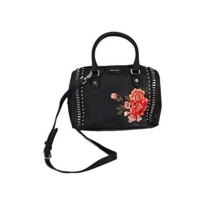 Calvin Klein Luxe Cuero Floral Negro Plata Cartera Bolso Bolso Bolso Cartera Regalo  Foto 1 de 4