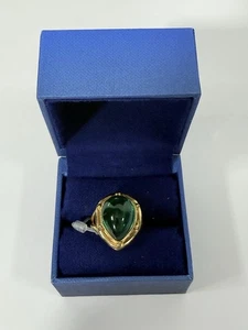 New Gold Toned & Green Temple St. Clair for Target Ring TSR306ZEV08 Size 8 NIB - Picture 1 of 16