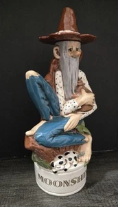 Vintage Handpainted Alberta Molds Hillbilly Moonshine Jug Decanter Raccoon - Picture 1 of 6