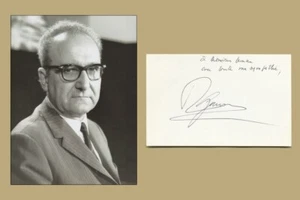 Roger Garaudy (1913-2012) - Philosophe & politicien - Carte dédicacée + Photo - Foto 1 di 3