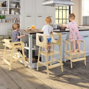 Montessori Learning Tower for Toddlers | 3-in-1 Adjustable Height Wooden Kitchen - Picture 1 of 6