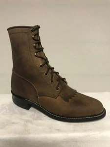 NUEVAS BOTAS DE MUJER JUSTIN CUERO WESTERN ROPER MARRÓN L0575 Talla 4 B - Imagen 1 de 10