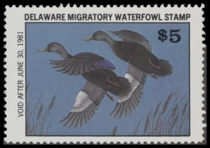 1980 Delaware State Duck Stamp Mint Never Hinged. Original Gum - Picture 1 of 1