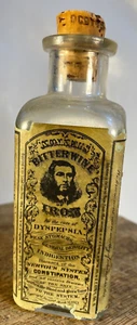E. F. Kunkel Paper Label Medicine Bottle "Kunkel's Bitterwine of Iron" - Picture 1 of 12