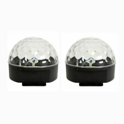 2 x QTX Moonglow 6W LED Multicolour RGBWAP DJ Disco Party Dome Effect Light Pack - Image 1 of 4