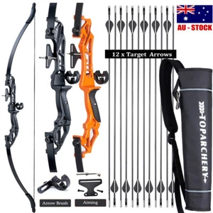 ARCHERY Metal Riser 54" Takedown Recurve Bow RH Target Arrows for Adult Beginner - Picture 1 of 58