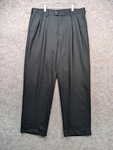 IZOD Pants Mens 36x30 Black Golf Classix Chino Pleated Cuffed Active Slack - Picture 1 of 17