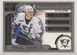 2000-01 Pacific Revolution Stat Masters /299 Paul Kariya #21 HOF