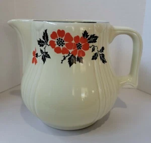 Vintage Hall Superior Quality Kitchenware Red Poppy Pitcher 6 1/4” Made in USA - Picture 1 of 9