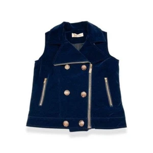 Girls Motorcycle Velvet Vest (Sizes 4T to 6) - Picture 1 of 6