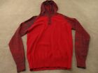 Carbon Sweater Men's Small Red Hooded Shirt 100% Cotton Long Sleeve