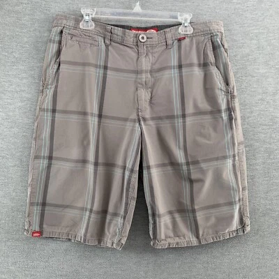 Pantalones Cortos Vans Para Hombres 36 Gris Chino Bermudas 11 pulgadas Entrepierna Cuadros Verde Azulado Patinador Grunge Foto 1 de 4