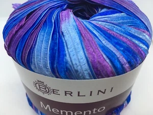 Memento - Berlini Ribbon Yarn #160 Blue Iris - 50gr 88yds 3/8" wide Blue, Purple - Picture 1 of 4