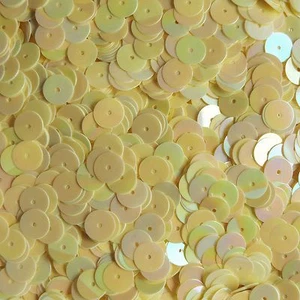 8mm Flat Round Sequins Yellow Rainbow Iris Opaque. - Picture 1 of 2