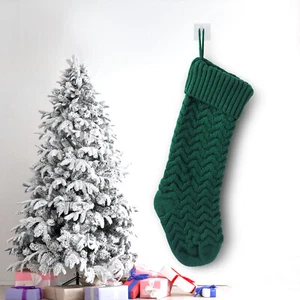 Medias de Navidad de 16,9" rojas tejidas medias árbol de Navidad colgante decoración regalos - Imagen 1 de 3
