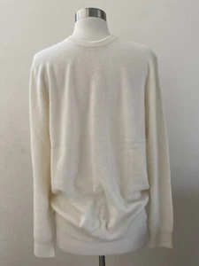 NWT ZARA MEN’S ECRU WHITE 100% CASHMERE ROUND NECK JUMPER SWEATER PULLOVER LARGE - Picture 1 of 8