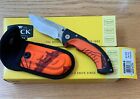 Buck 395 Orange Folding Omni Hunter Knife Never Used In Box   Drt2