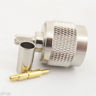 4 sets Nickel N Type N Male Plug Crimp RF Coaxial Connector for RG58 50ohm Cable - Image 1 of 4