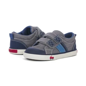 New See Kai Run Russell grey denim/navy canvas sneakers, toddler 6,NWT - Picture 1 of 3
