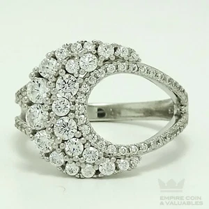 Rhodium Plated Sterling Silver RING Made with Signity Swarovski Crystal Sz 6 *R5 - Picture 1 of 5