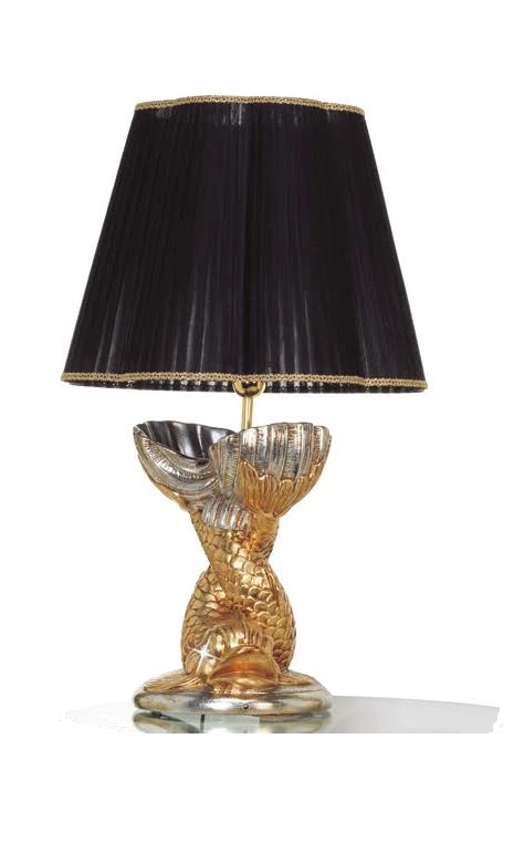 LAMPADA PESCI IN CERAMICA FOGLIA ORO E ARGENTO CON CRISTALLO SWAROVSKI - Immagine 1 di 1