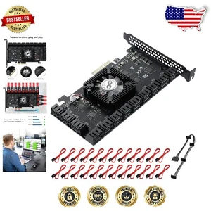 24 Port SATA 3.0 PCIe Controller Card - 6Gbps Speed, Plug and Play Convenience - Picture 1 of 10