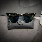 Ray Ban Clubmaster Sunglasses Tortoise on Gold Frame Green Lenses  RB3016 51-21