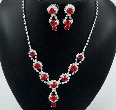 Красный Y подвеской свадебный ювелирный набор - Изображение 1 из 4