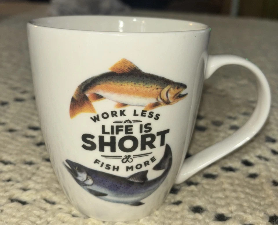 pfaltzgraff “life Is Short Fish More” 16oz Porcelain  - Image 1 of 4