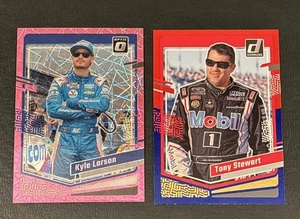 2024 Donruss Optic Pink Velocity Kyle Larson 58/79 & Tony Stewart Red Parallel - Picture 1 of 2
