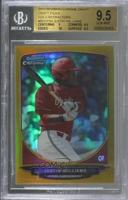2013 Bowman Draft Picks Chrome Gold Refractor /50 Justin Williams BGS 9.5 - Image 1 of 2