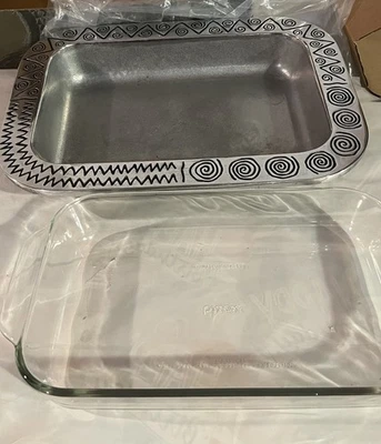 Новый прямоугольный сервировочный поднос Wilton Armetale из регги с пирексом для выпечки - Изображение 1 из 4