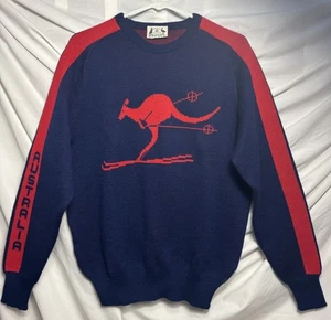 Vtg HYSPORT Australia 100% Wool Kangaroo Winter Ski Sweater 18 / M ~ XLNT!! - Picture 1 of 5