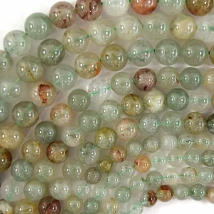 AA Natural Green Rutilated Quartz Round Beads 15.5" Strand 6mm 8mm 10mm S2 - Picture 1 of 4