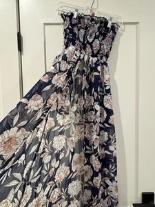 NEW Willow & Root M Flyaway Open Top Maxi Dress Shirt NWT The Buckle Smocked - Picture 1 of 6