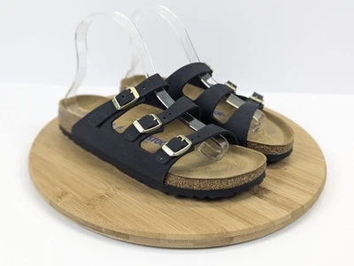 Birkenstock Florida Soft Footbed Sandals Womans 7.5 Blue Leather Buckle EU 38 - Image 1 of 4