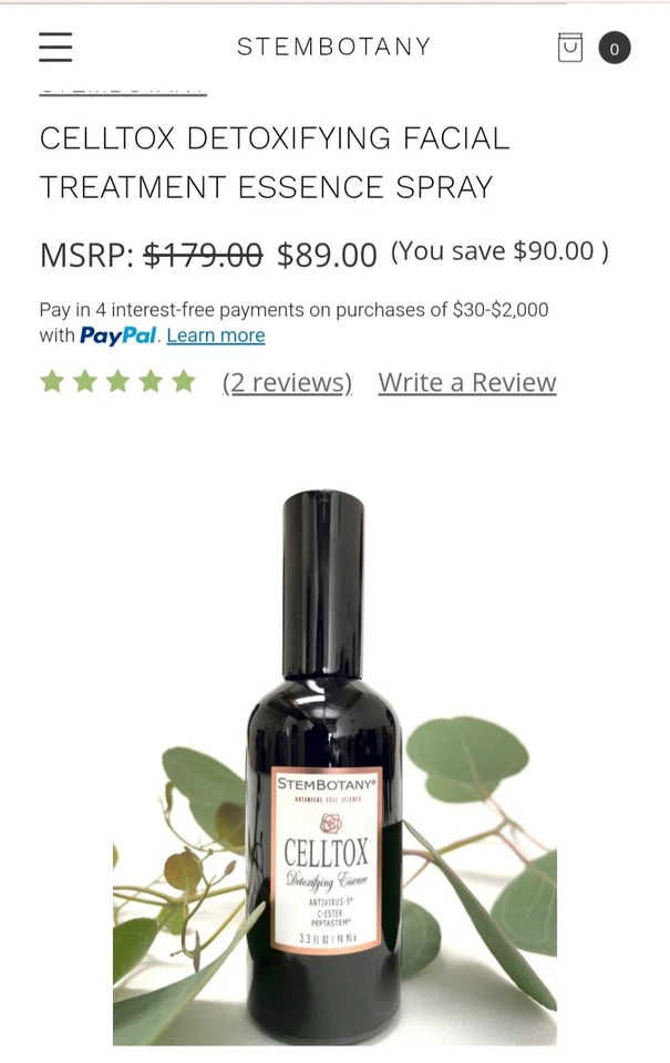 Spray de esencia desintoxicante Stembotany Celltox 3,3 fl oz Foto 1 de 2