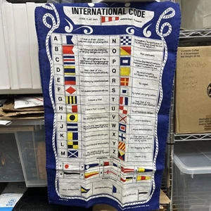 VINTAGE  Linen INTERNATIONAL CODE Flag Pennant 16”x27” Made By Ulster Weavers - Picture 1 of 4