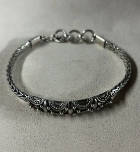 "Brazalete de plata esterlina Bali Toggle de colección 8,75""" - Imagen 1 de 5