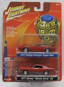 2021 JOHNNY LIGHTNING 2 PACK 1971 DODGE CHARGER SUPER BEE CHEVY MONTE CARLO SS - Bild 1 von 1