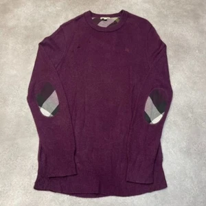 Burberry Brit Cashmere Jumper Womens XL Embroidered Nova Check Jumper, Purple - Picture 1 of 11