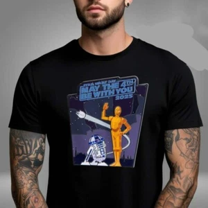 Star Wars Day 2025 May The 4th Be With You R2-D2 And C-3PO Unisex T-Shirt - Picture 1 of 5
