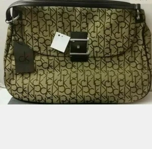 CALVIN KLEIN MONOGRAM Hobo  Tote SHOULDER BAG & Dustbag 18" x 12"   - Picture 1 of 10