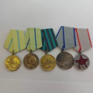 URSS Russia WW2 medaglia ordine distintivo spilla uniforme esercito, replica, lotto 5 pezzi. - Foto 1 di 7