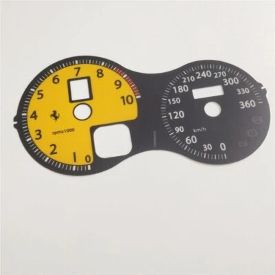 Ferrari F430 Spider Instrument Cluster PLATE Km/h Yellow Color - Image 1 of 2