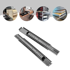 2x Heavy Duty Drawer Slides Ball Bearing 12"-56" Full Extension 500LB Track Rail - Picture 1 of 14