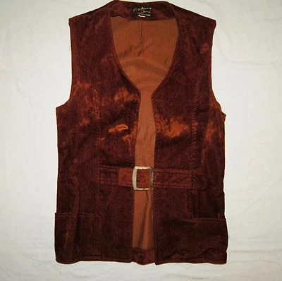 Vintage Vest Gary Norman Originals by Superior Pants Brown Metal Buckle Med 1960 - Image 1 of 4