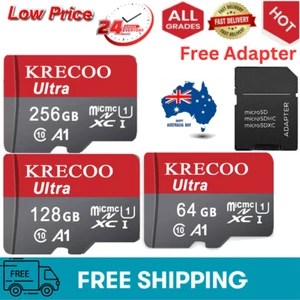 Micro SD Memory Card TF Class 10 A1 32GB 64GB 128GB 256GB 1TB Free Adapter Lot - Picture 1 of 17
