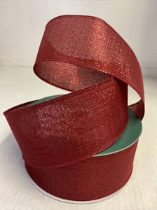 Members Mark Wired Ribbon Christmas Glimmer Maroon 2.5 in X 50 yards Roll - Picture 1 of 7