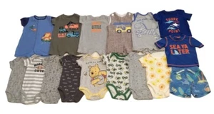 Baby Boys lot 6 months Rompers Body Suits Swimwear Carters Osh Kosh Old Navy - Picture 1 of 12